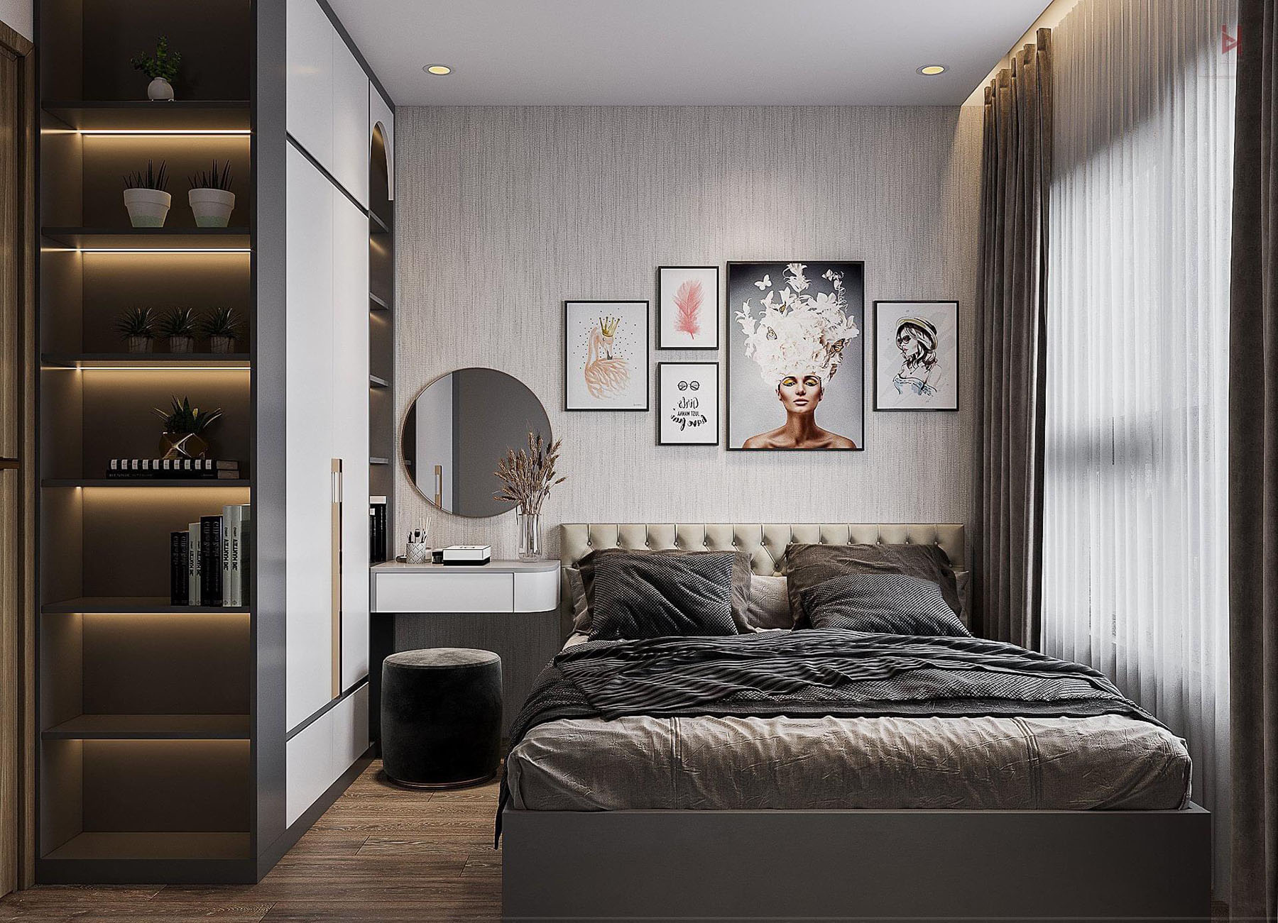 Combo nội thất phòng ngủ hiện đại mẫu mới 2024 chất liệu gỗ mdf cao cấp chống ẩm